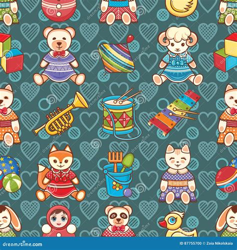 Download Free Children's toy. Animals. Seamless pattern Files