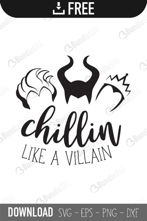 Download Free Chillin' Like A Villain SVG Cut File Files DXF Files