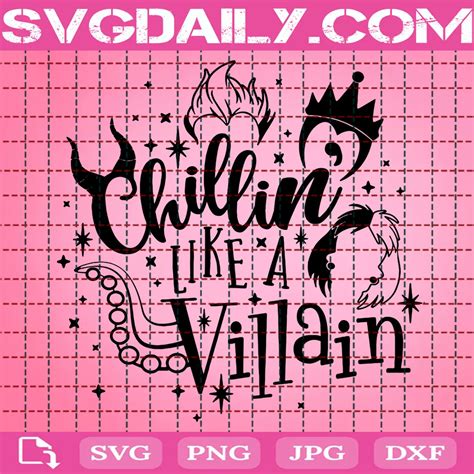 Download Free Chillin' Like A Villain SVG Cut File Files Free PSD Mockups