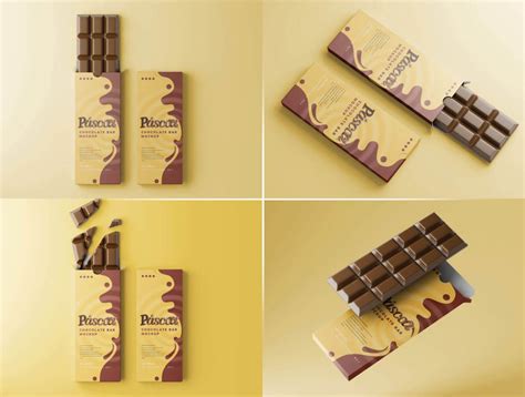 Download Free Chocolate Bar in Kraft Packaging Mockup PSD PSD Yellowimages PSD Files