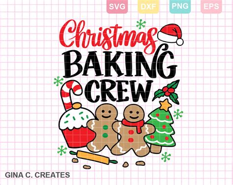 Download Free Christmas Baking Crew SVG Cut File Files DXF Files