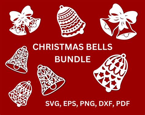 Download Free Christmas Bells Cut File Stars Bells Vector Silhouette For Crafts