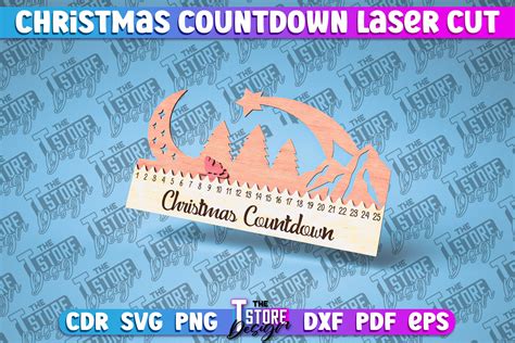 Download Free Christmas Countdown SVG Cut File DXF Files