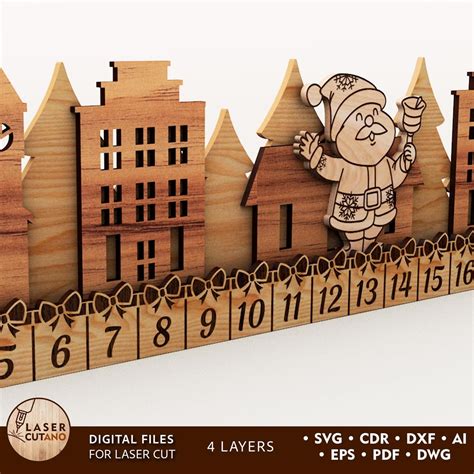 Download Free Christmas Countdown SVG Cut File Files DXF Files