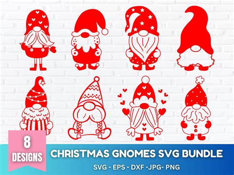 Download Free Christmas Gnomes SVG Bundle Files