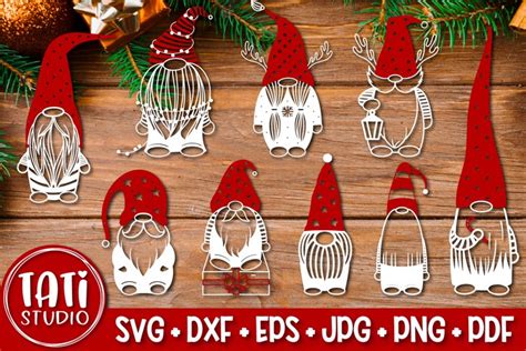Download Free Christmas Gnomes SVG Bundle Files DXF Files