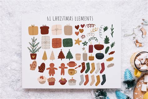 Download Free Christmas Graphic Collection Element Cards Pattern Silhouette Free PSD Mockups