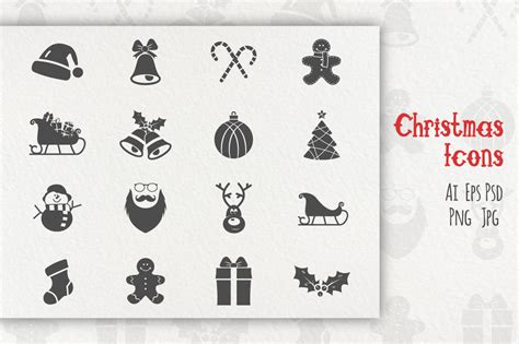 Download Free Christmas Icons Collection Commercial Use For Crafts