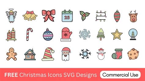 Download Free Christmas Icons Collection Cricut SVG DXF Files