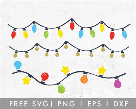 Download Free Christmas Lights - SVG File, DXF File Files Free PSD Mockups