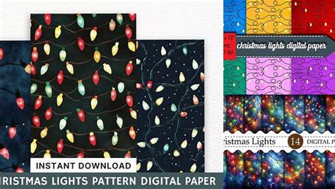 Download Free Christmas Lights Digital Paper Cut Files