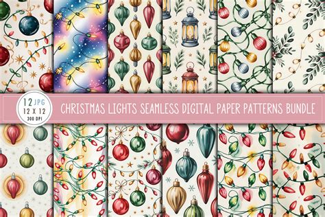 Download Free Christmas Lights Digital Paper Files For Crafts