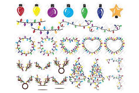 Download Free Christmas Lights Frame Big Bundle- SVG, DXF, EPS Cut File For Crafts