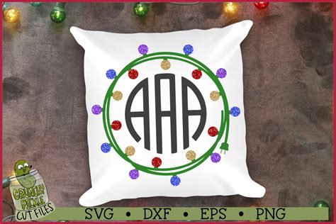 Download Free Christmas Lights Monogram Frame 2 SVG For Crafts