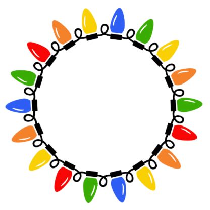 Download Free Christmas Lights Monogram Frame SVG Images