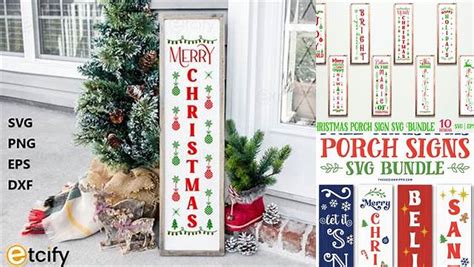Download Free Christmas Long Porch Sign SVG DXF Files