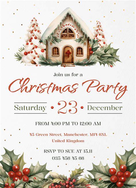 Free Christmas Party Invite Template – Free Editable Template ...