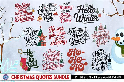 Download Free Christmas Quotes SVG Bundle For Crafts