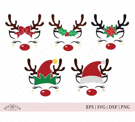 Download Free Christmas Reindeer SVG Cut File Commercial Use DXF Files