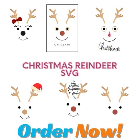 Download Free Christmas Reindeer SVG Cut File DXF Files