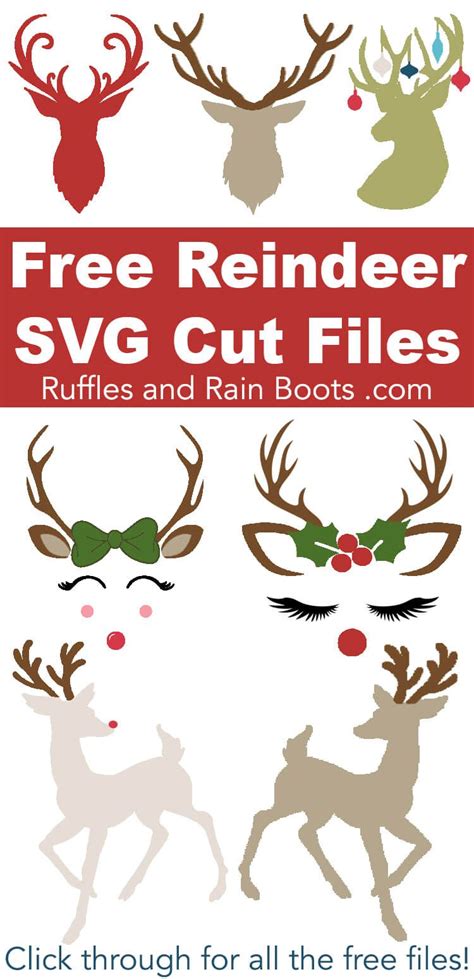 Download Free Christmas Reindeer SVG Cut File For Crafts
