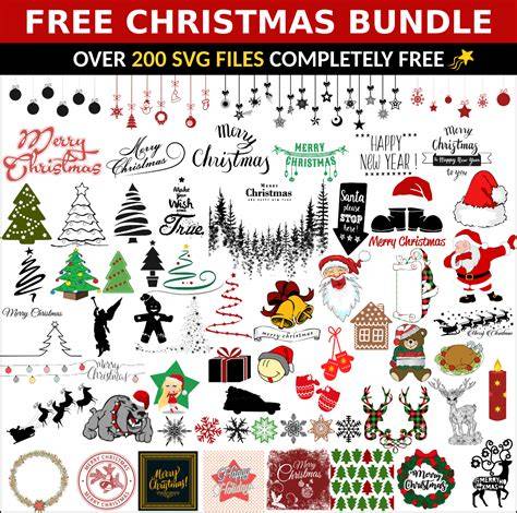 Download Free Christmas SVG Bundle For Cricut