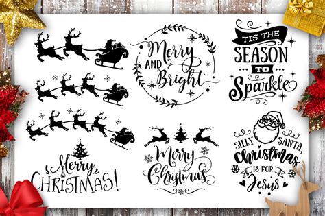 Download Free Christmas SVG Clipart Bundle DXF Files