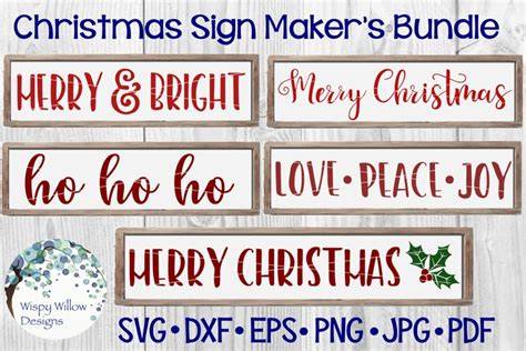 Download Free Christmas Sign Maker's Bundle Files For Crafts