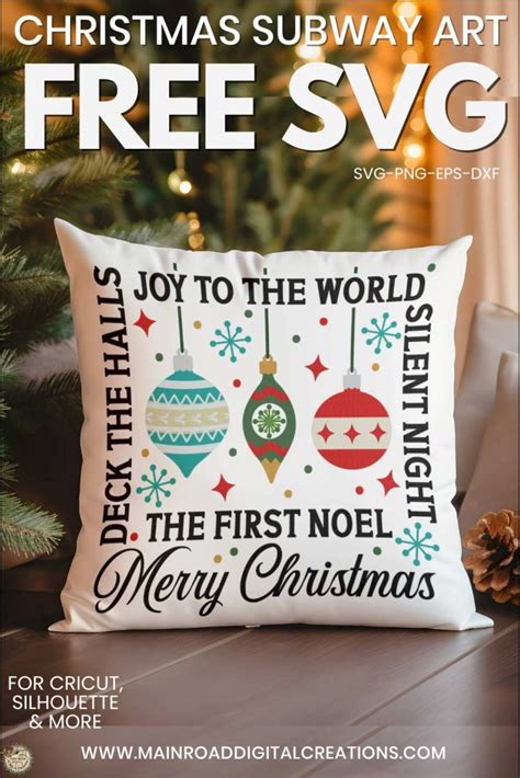 Download Free Christmas Subway Art | Cut File Commercial Use