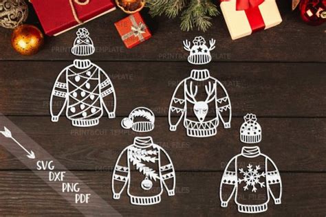 Download Free Christmas Sweater Bundle Commercial Use For Crafts