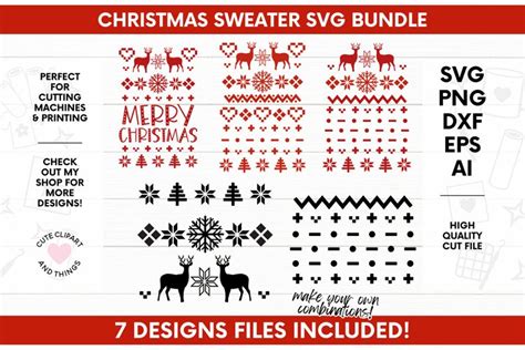 Download Free Christmas Sweater Bundle Easy Edite