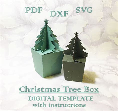 Download Free Christmas Tree Gift Box | SVG | PNG | DXF | EPS Files For Crafts