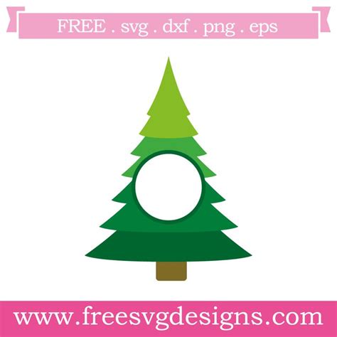 Download Free Christmas Tree Monogram Cameo