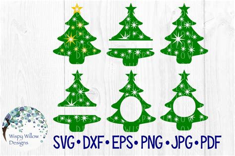 Download Free Christmas Tree Monogram Commercial Use DXF Files