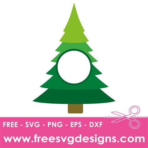 Download Free Christmas Tree Monogram Commercial Use for Cricut