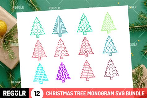 Download Free Christmas Tree Monogram Creativefabrica For Crafts