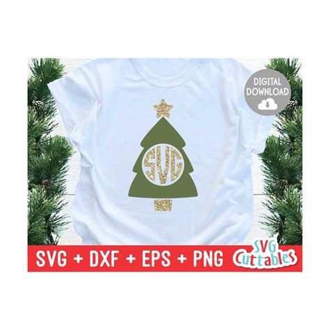 Download Free Christmas Tree Monogram Cricut SVG