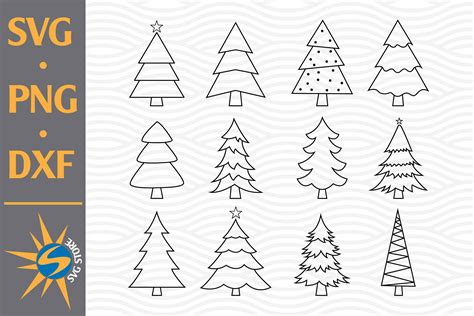 Download Free Christmas Tree SVG, PNG, DXF Digital Files Include Silhouette DXF Files