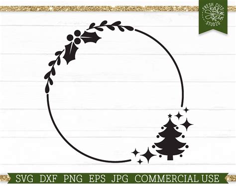 Download Free Christmas Tree SVG Cut Files - Christmas Monogram Frame SVG Printable