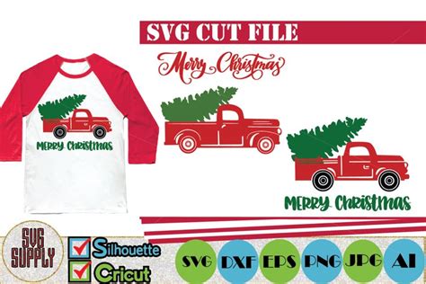 Download Free Christmas Tree Truck SVG Cut File Printable