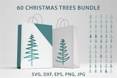Download Free Christmas Trees Bundle - Set of 5 Commercial Use DXF Files