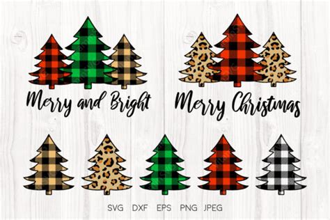 Download Free Christmas Trees Bundle - Set of 5 Commercial Use For Crafts