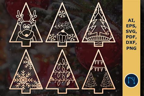 Download Free Christmas Trees Bundle - Set of 5 Crafts