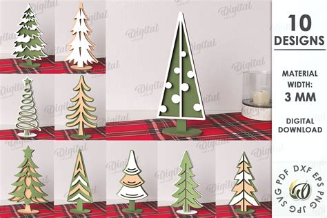 Download Free Christmas Trees Bundle - Set of 5 Cut Images
