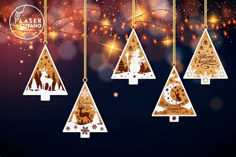 Download Free Christmas Trees Bundle - Set of 5 Files DXF Files