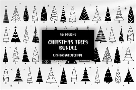 Download Free Christmas Trees Bundle - Set of 5 Files Free PSD Mockups