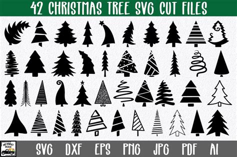 Download Free Christmas Trees SVG Cut File Bundle Cameo