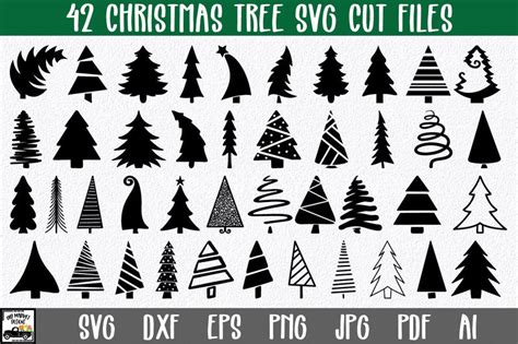Download Free Christmas Trees SVG Cut File Bundle Commercial Use DXF Files