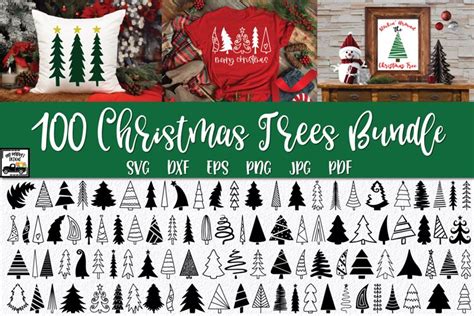 Download Free Christmas Trees SVG Cut File Bundle Crafts