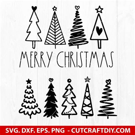 Download Free Christmas Trees SVG Cut File Bundle Files DXF Files